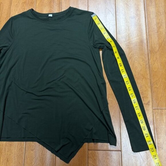 Lululemon Womens Sweetest Day Long Sleeve Asymmetric Layered Top Size *XS Green - Picture 5 of 6
